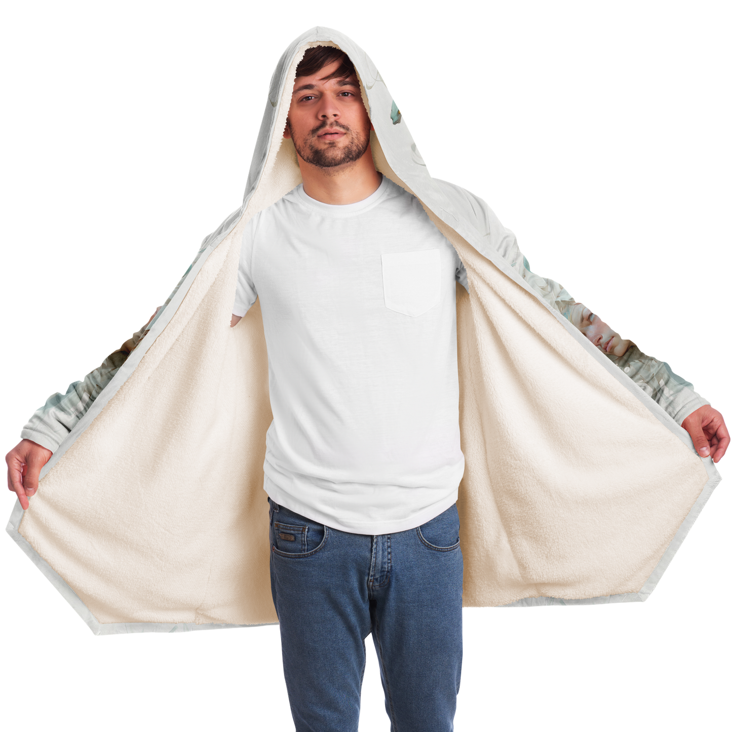 White Medusa Queen Microfleece Cloak