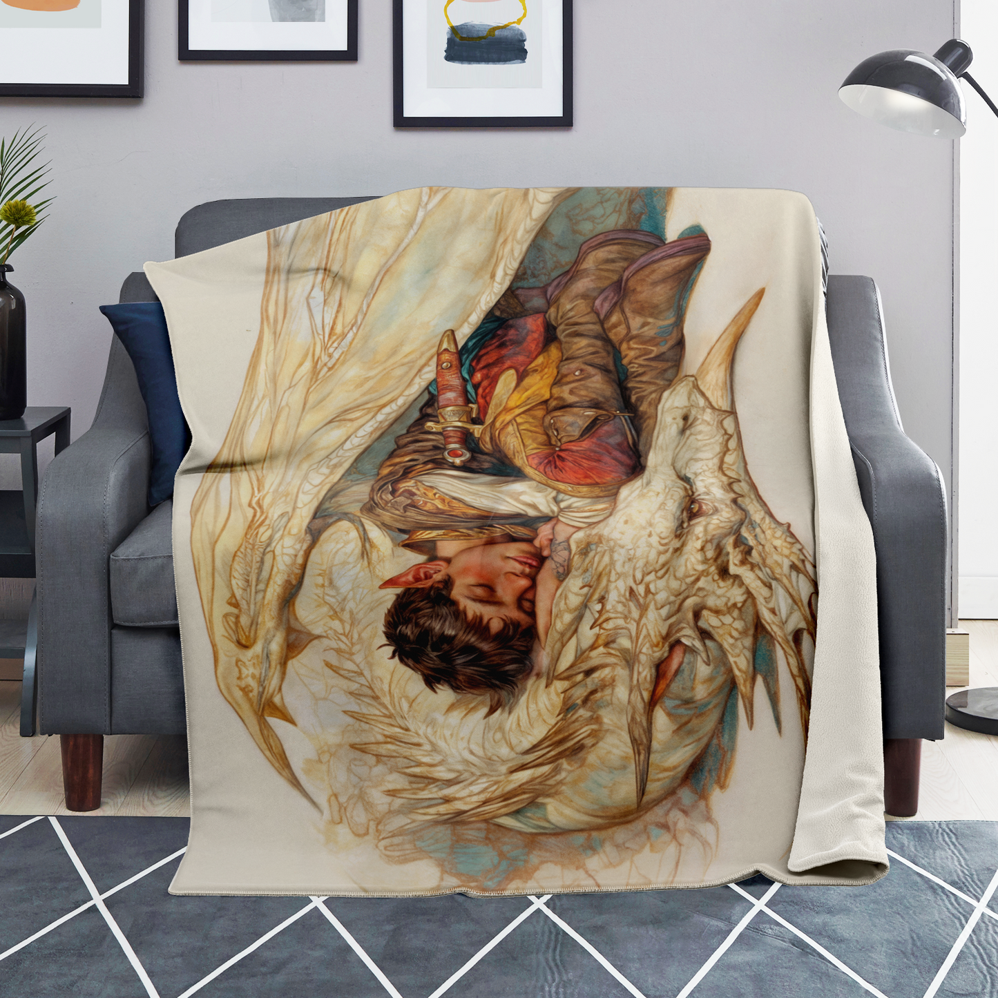 Dragon Guardians Protection Premium Microfleece Blanket