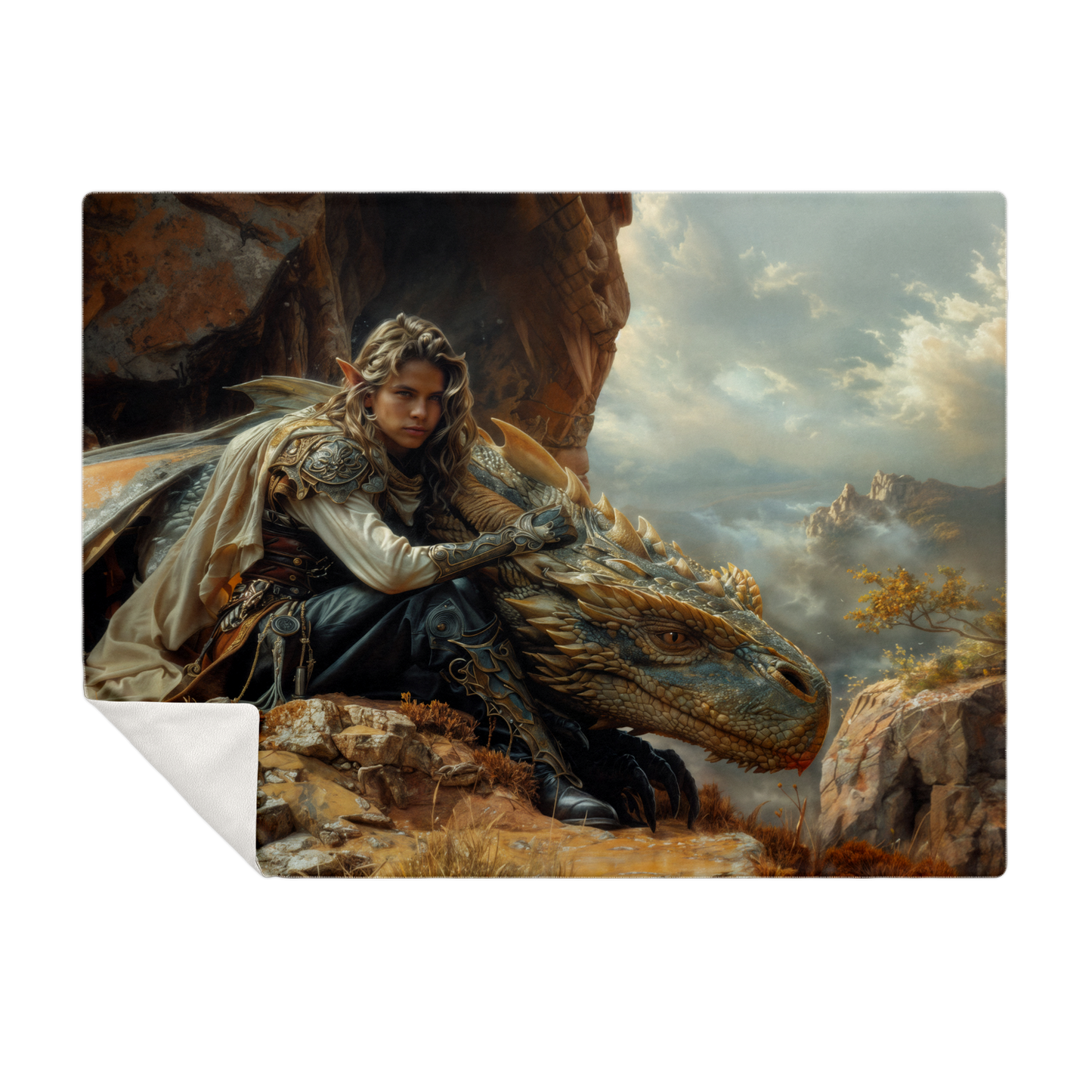 Clifftop Contemplation Premium Microfleece Blanket