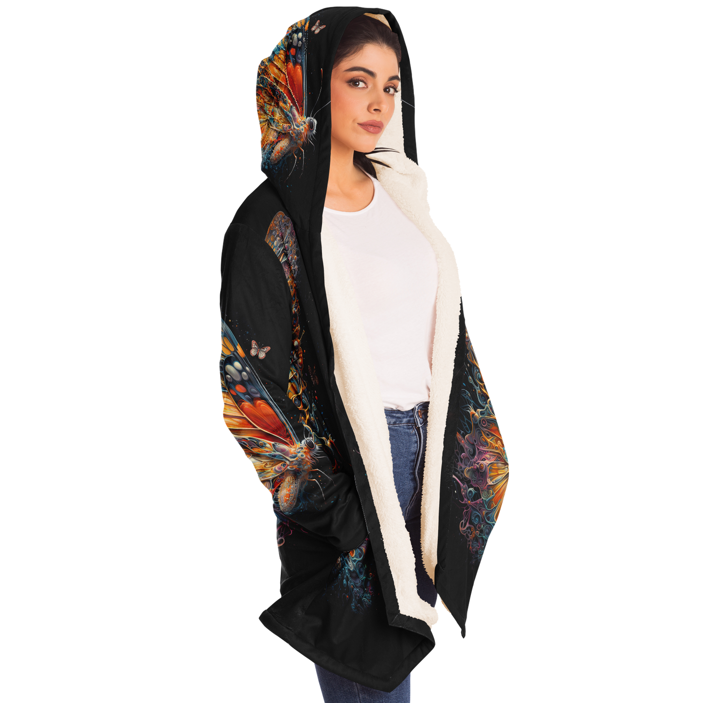 Liquid Mirage Butterfly Microfleece Cloak