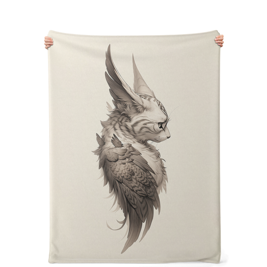 Wing Eared Cat Premium Microfleece Blanket