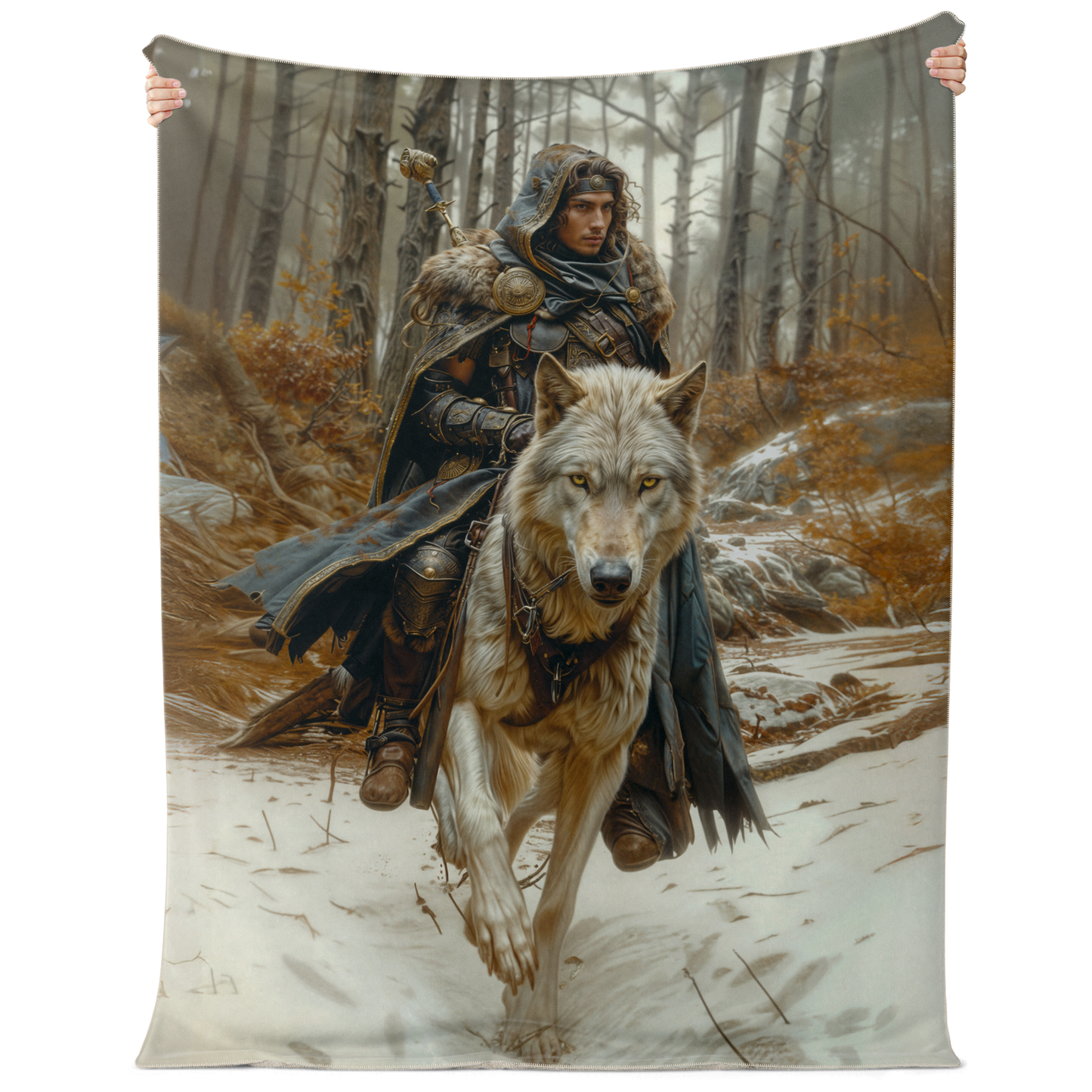 Wolf Rider Premium Microfleece Blanket