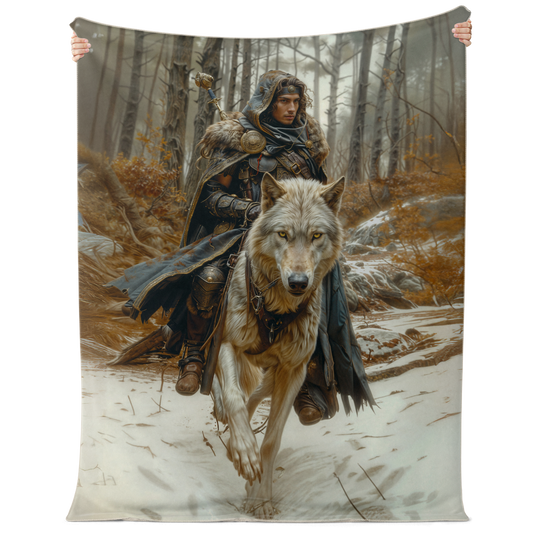 Wolf Rider Premium Microfleece Blanket