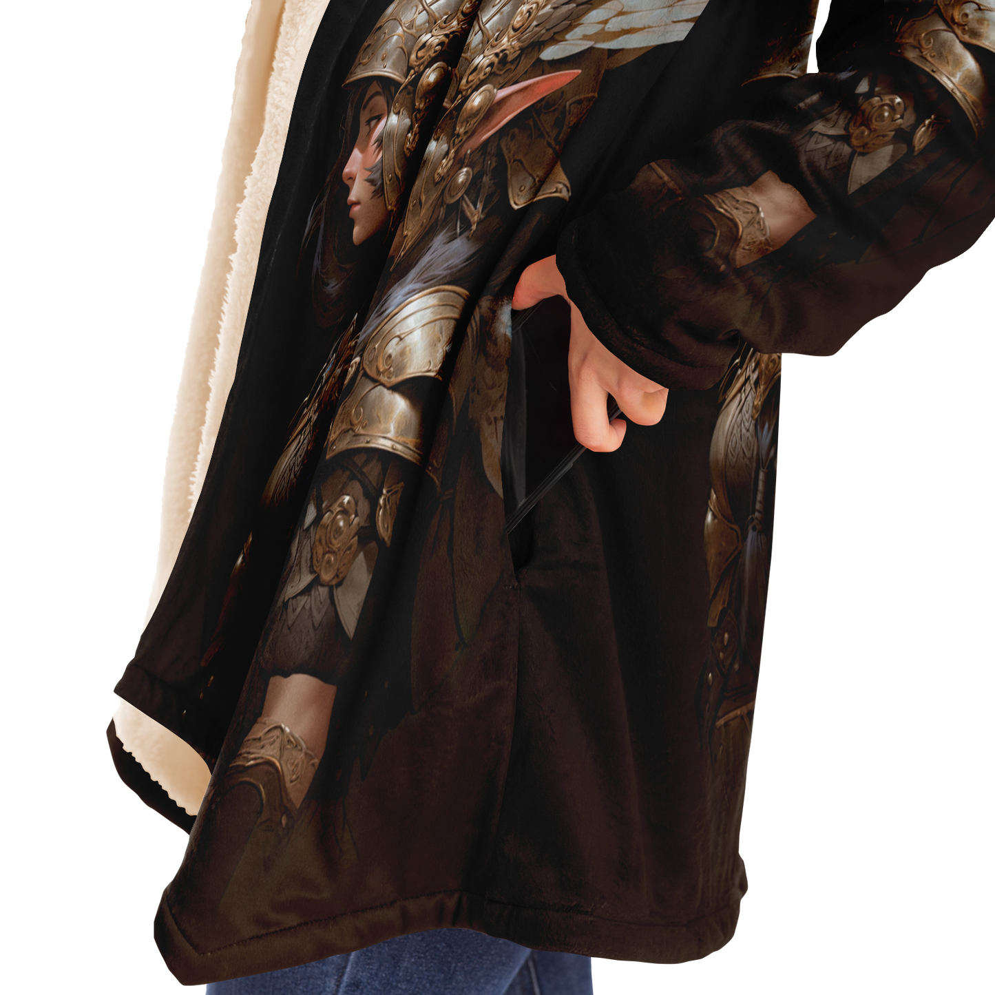 Feather Fae Soldier Microfleece Cloak