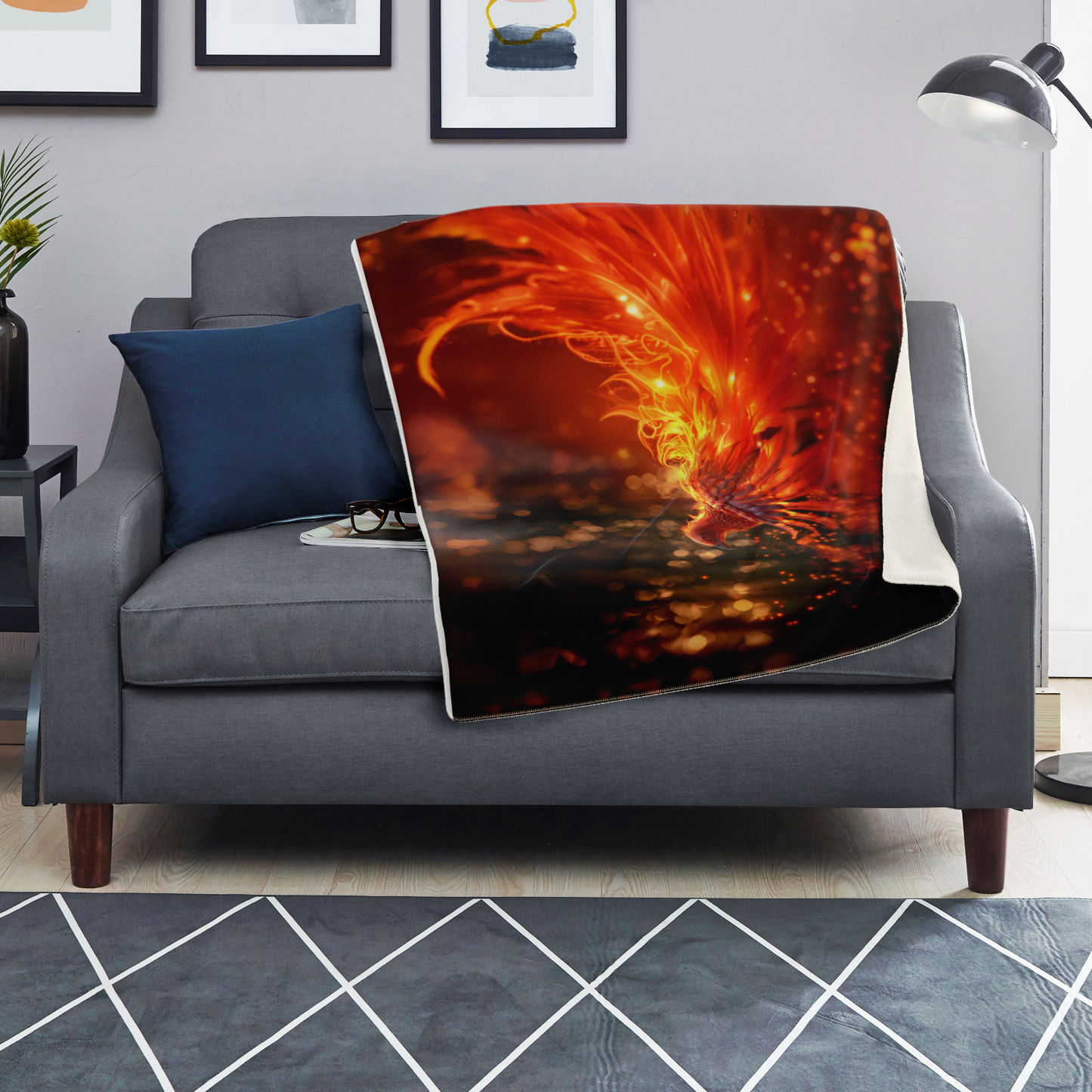 Blazing Grace Phoenix Premium Microfleece Blanket