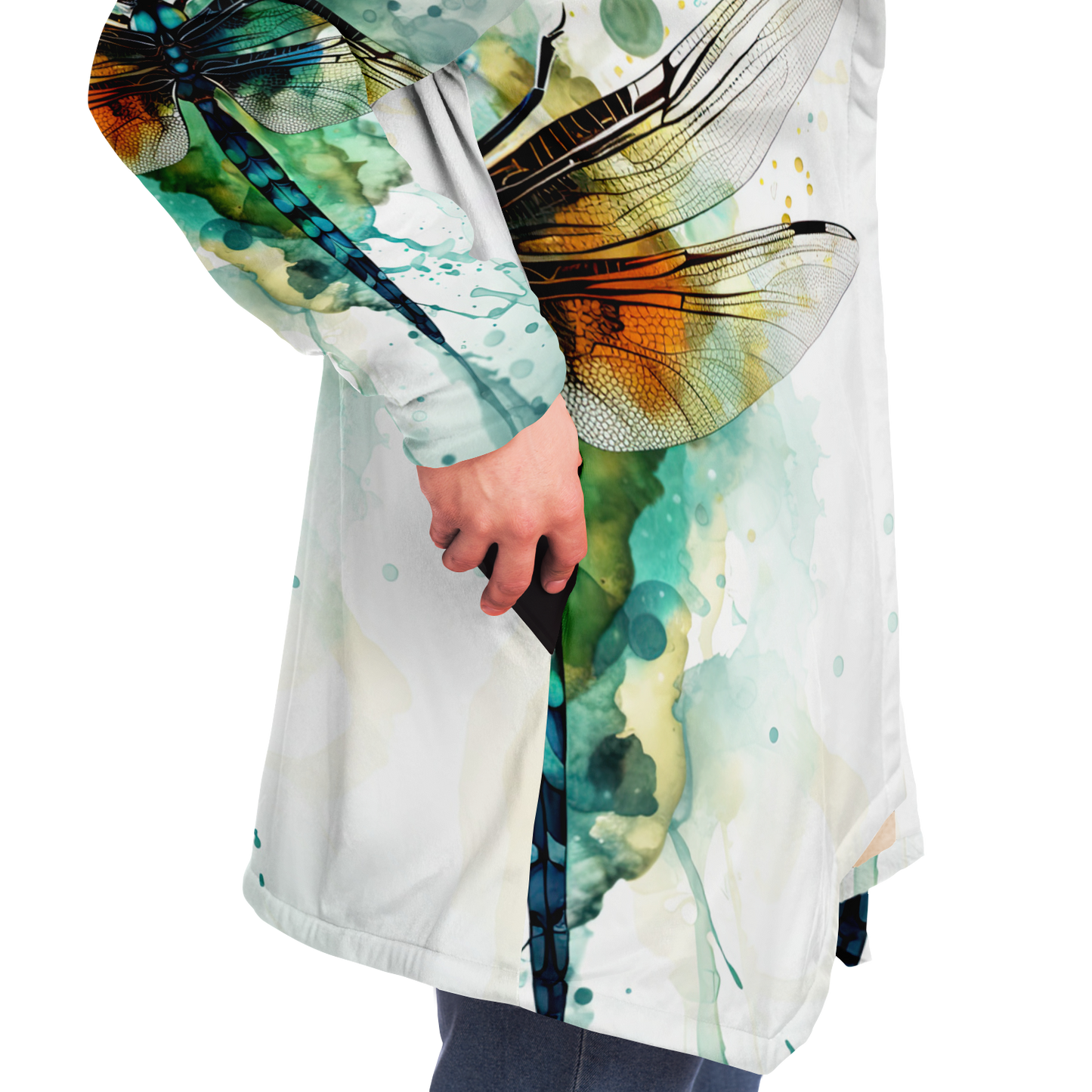 Aquatic Whisper Dragonfly Microfleece Cloak