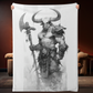 Minotaur Viking Sketch Microfleece Blanket