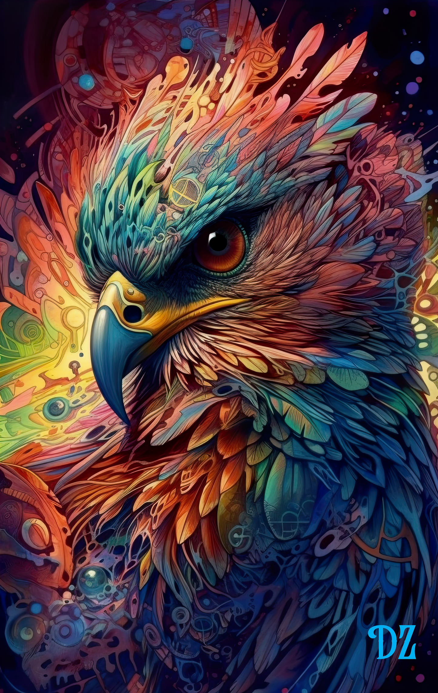 Rainbow Falcon - Digital Download