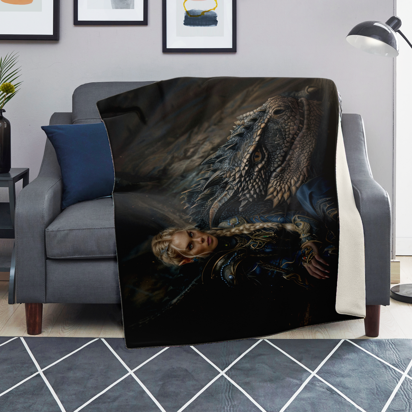 Premium Microfleece Queen's Legion Sky Knight Blanket