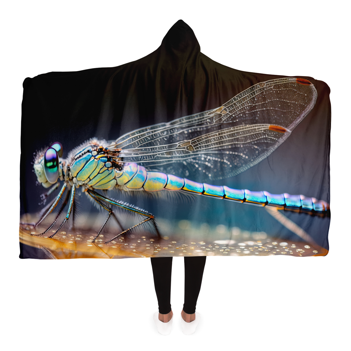 Opal Dragonfly Hooded Blanket