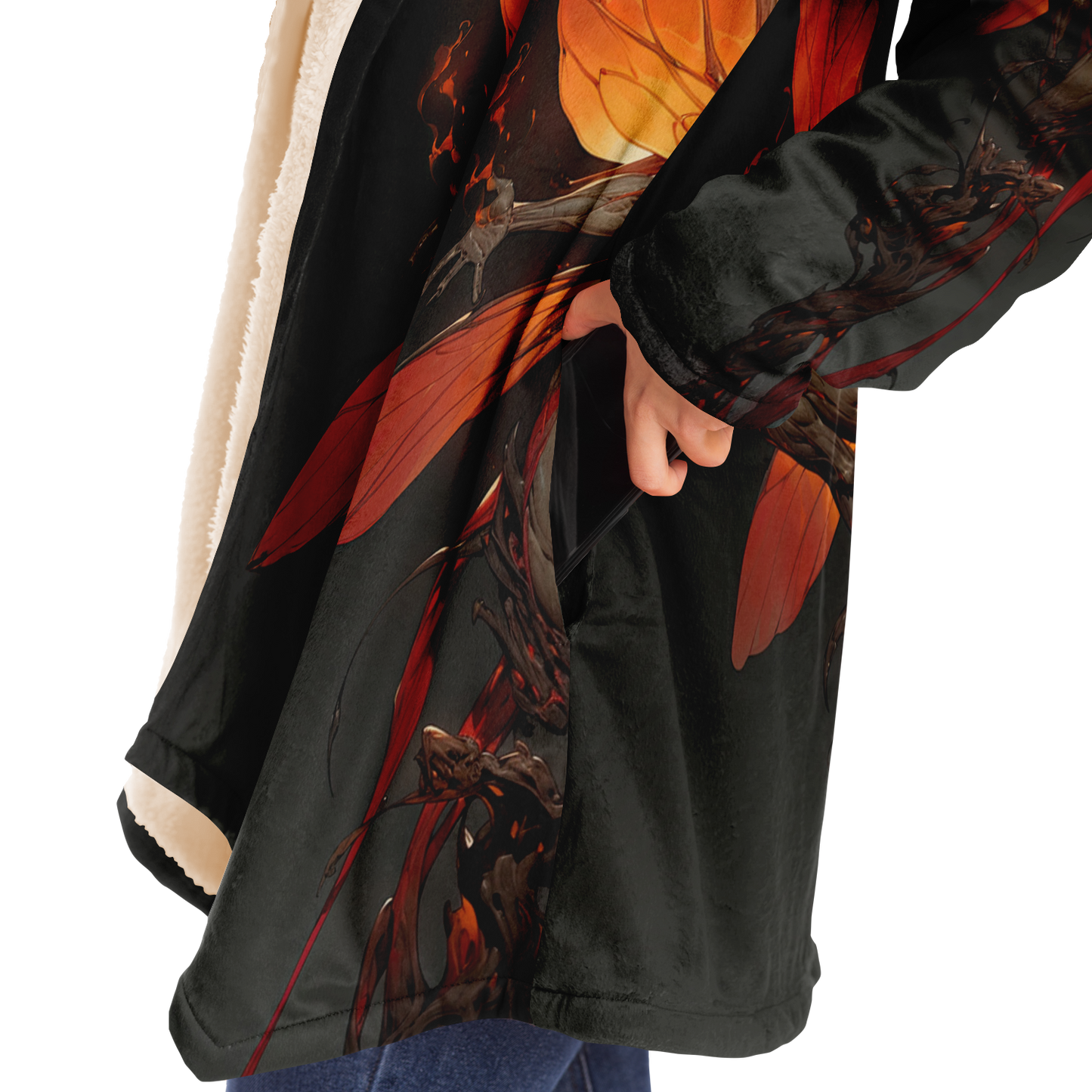 Flaming Dragonspryte Microfleece Cloak