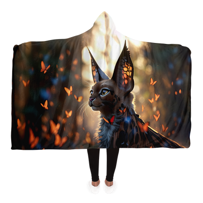 Butterfly Cat Hooded Blanket