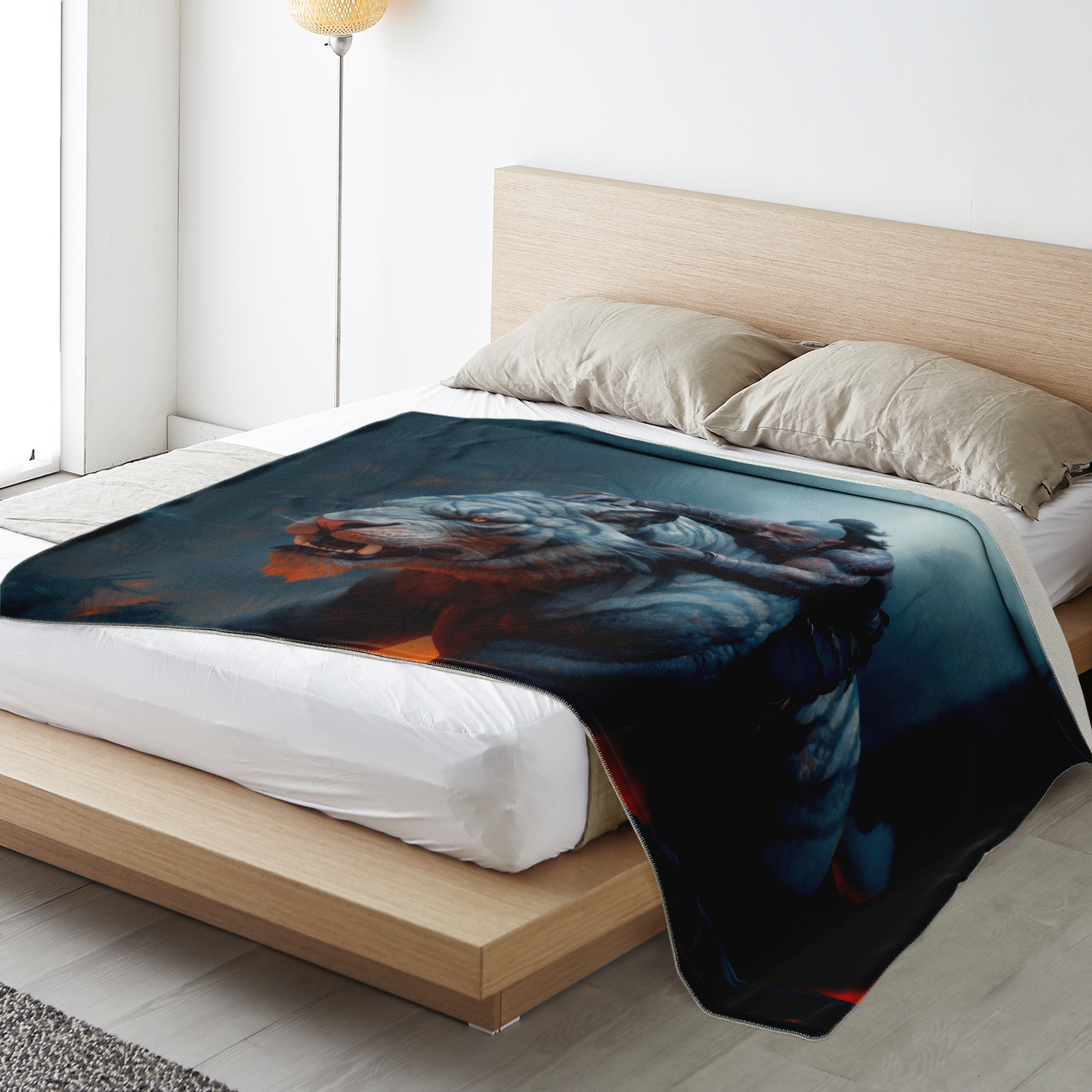 Tiger Rider Premium Microfleece Blanket