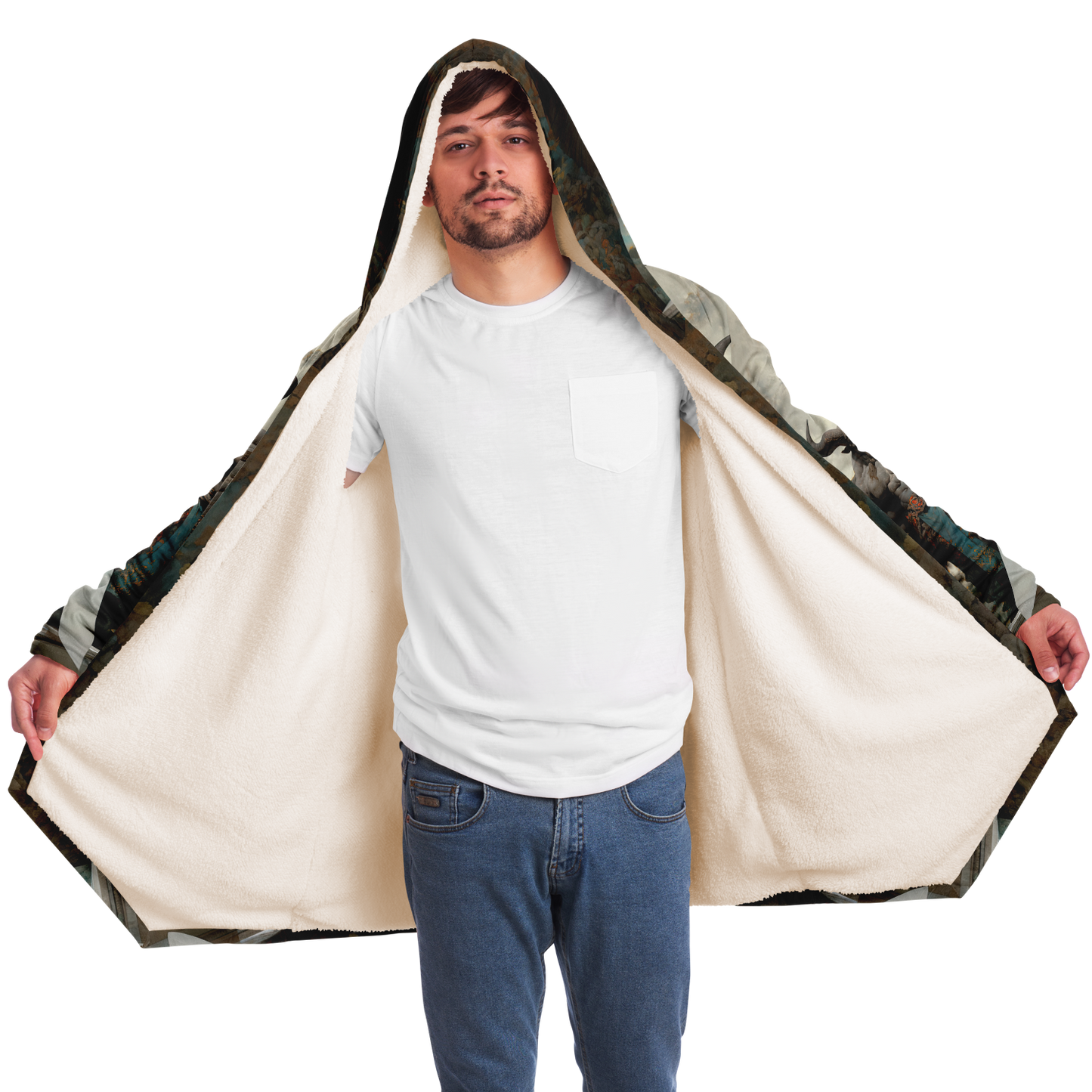 Winged Minotaur Microfleece Cloak