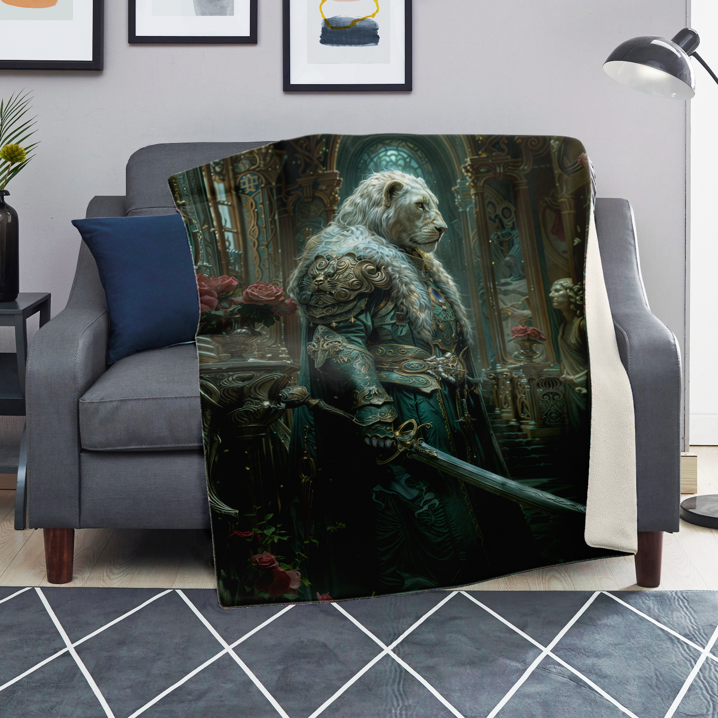 Valor In The Halls Of Kings Premium Microfleece Blanket