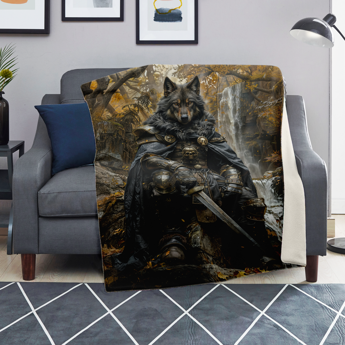 Dark Wolf Premium Microfleece Blanket