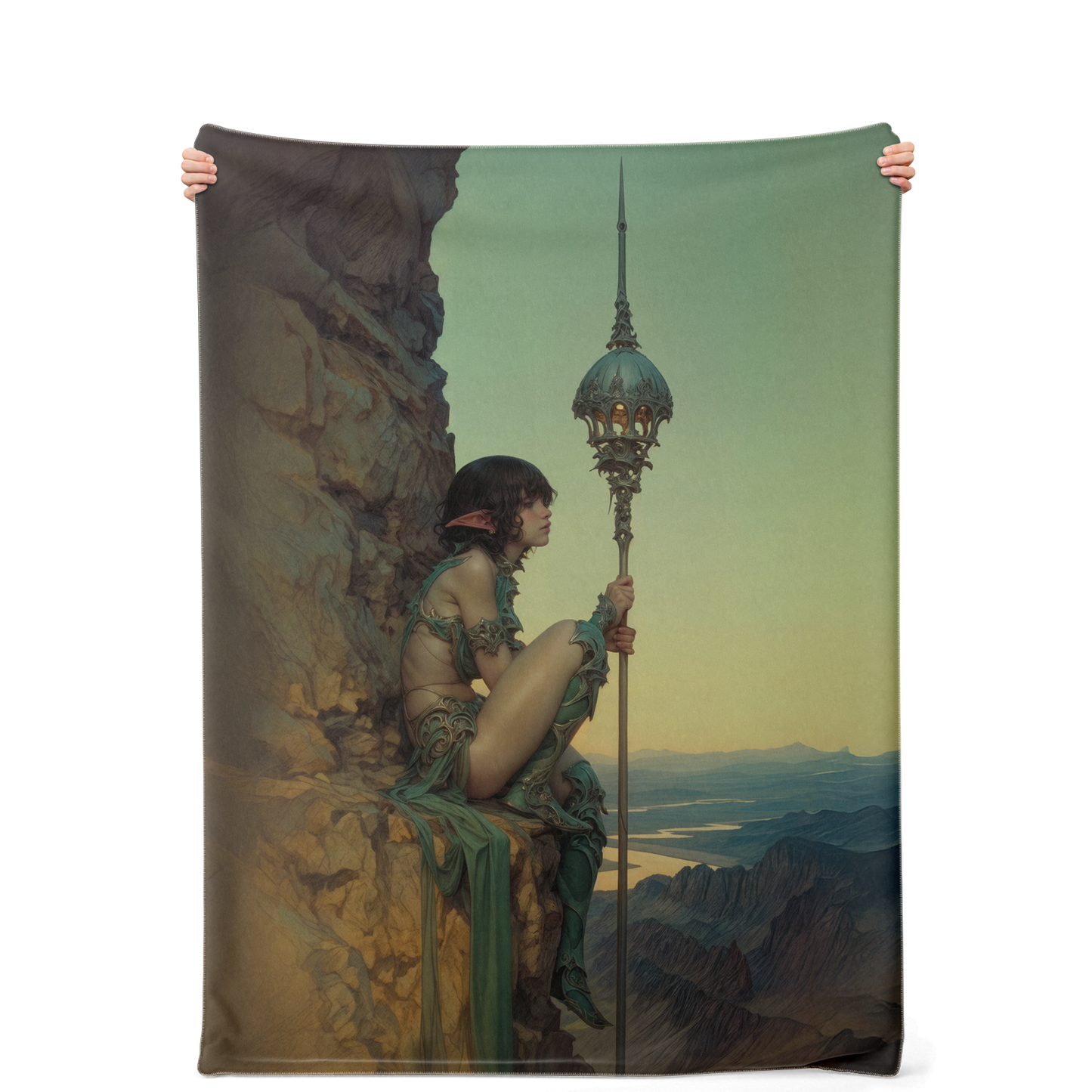 Keeper of the Celestial Flame Premium Microfleece Blanket