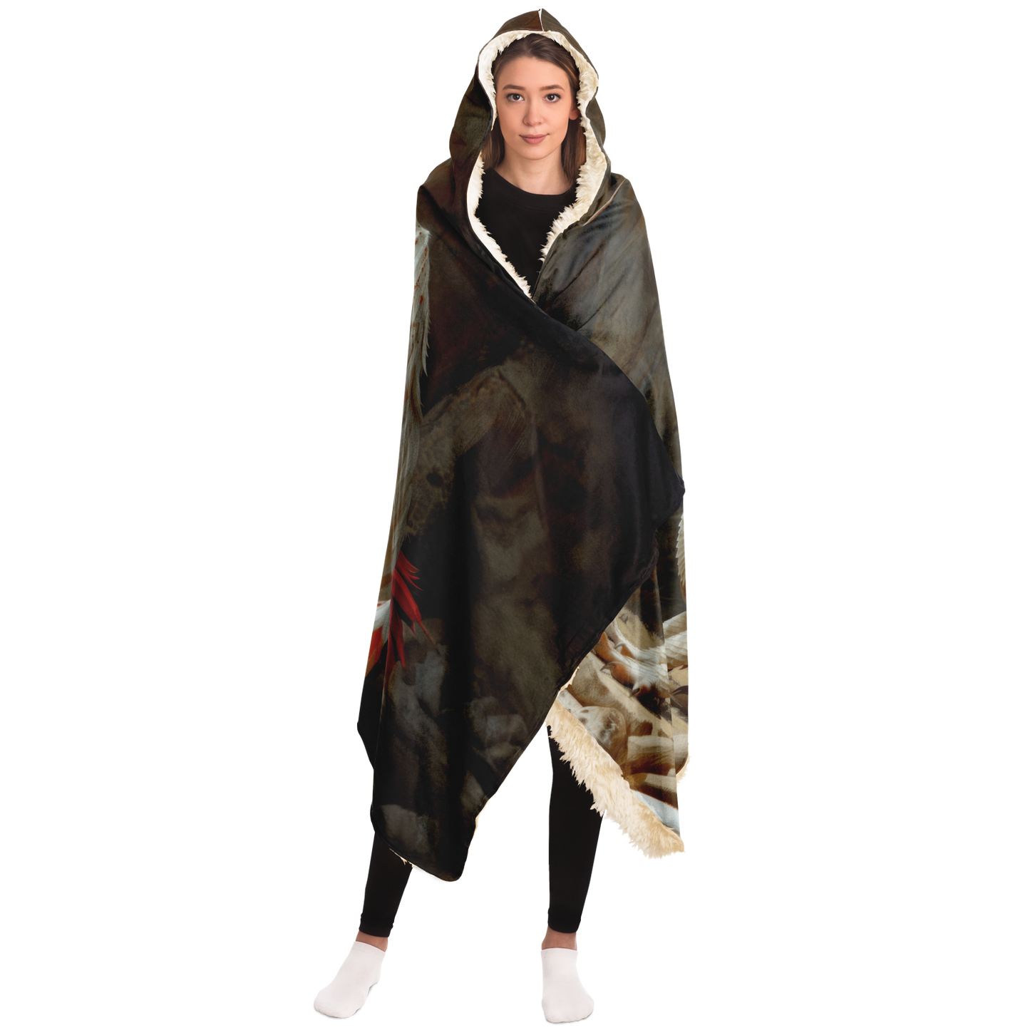 Snowfire Dragon Hooded Blanket