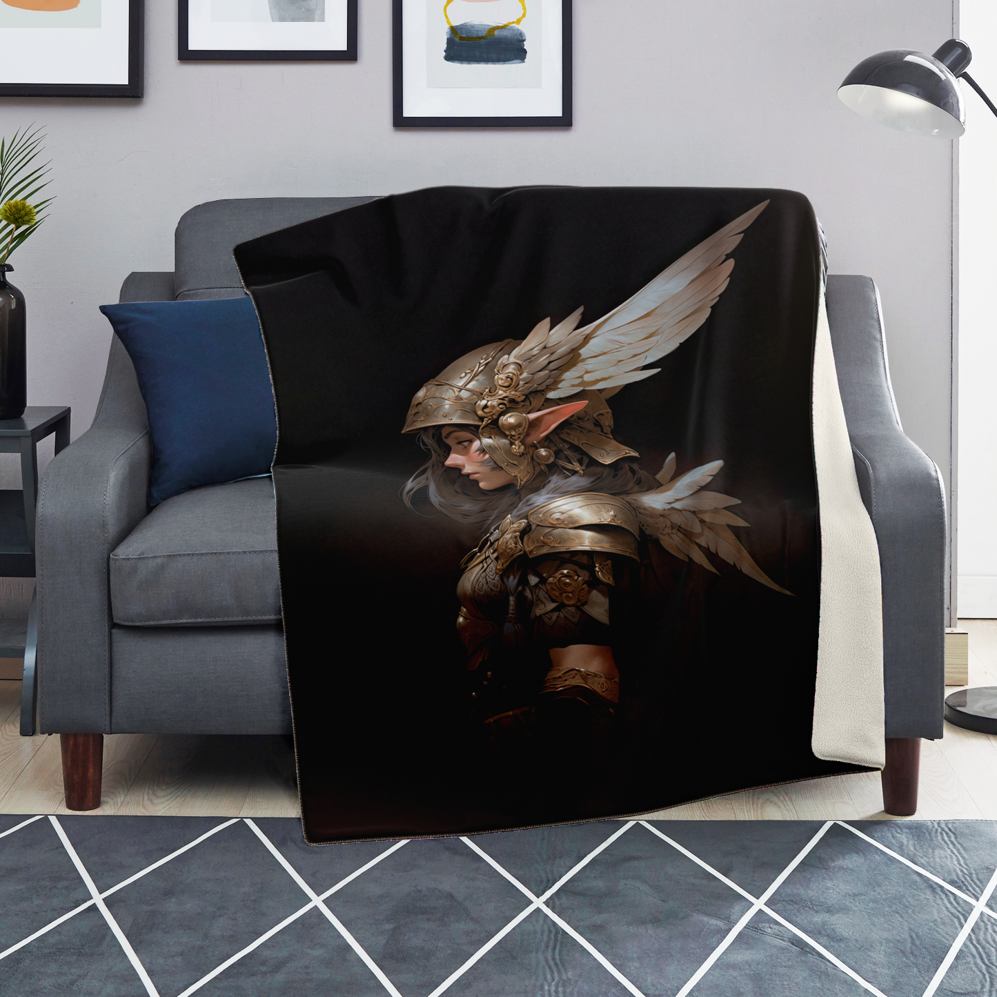 Feather Fae Soldier Premium Microfleece Blanket - AOP