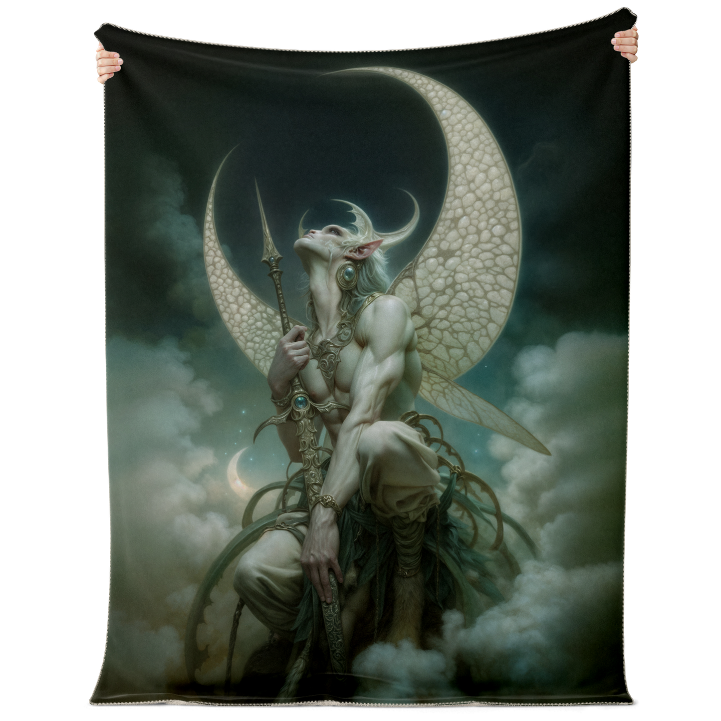 The Eternal Moons Celestial Warrior Premium Microfleece Blanket