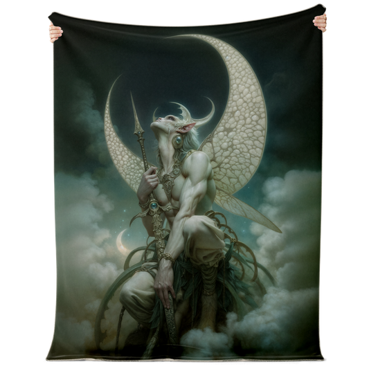 The Eternal Moons Celestial Warrior Premium Microfleece Blanket