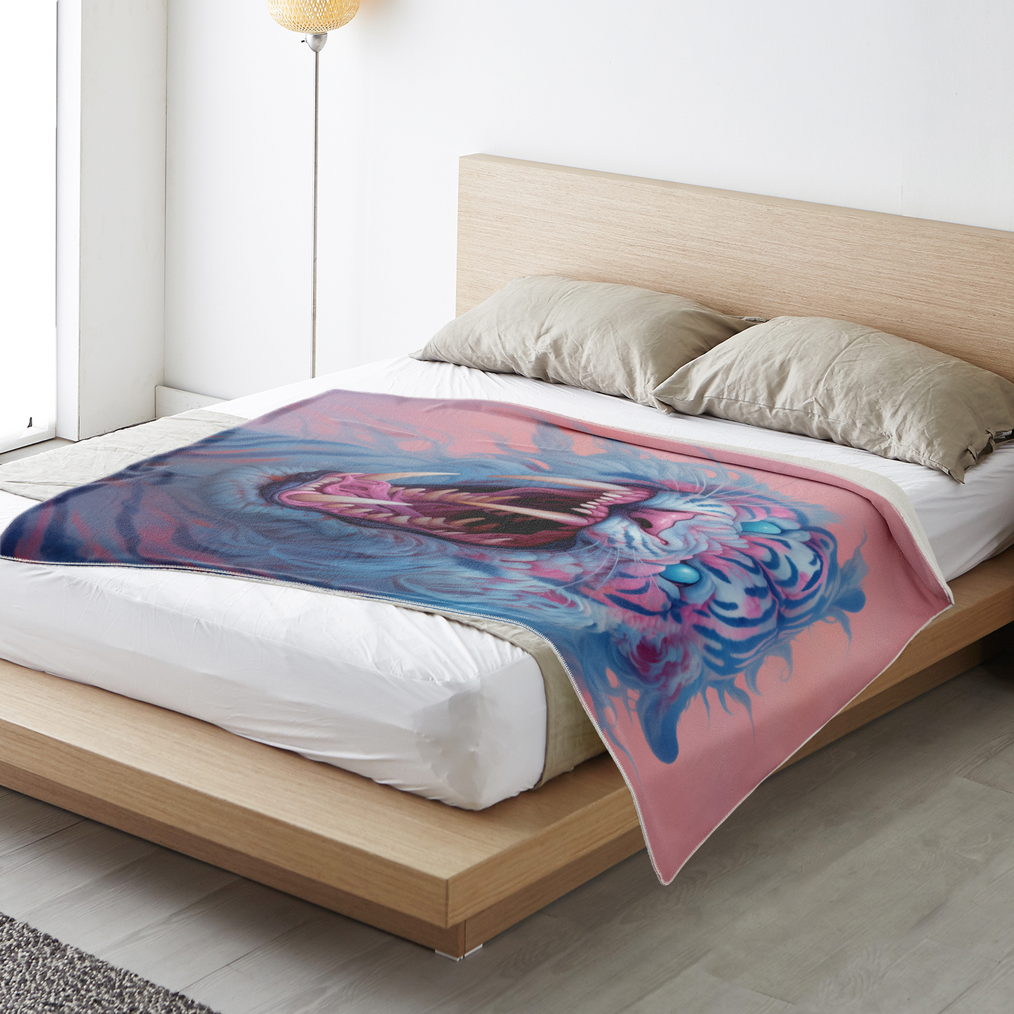 Demon Tiger Premium Microfleece Blanket