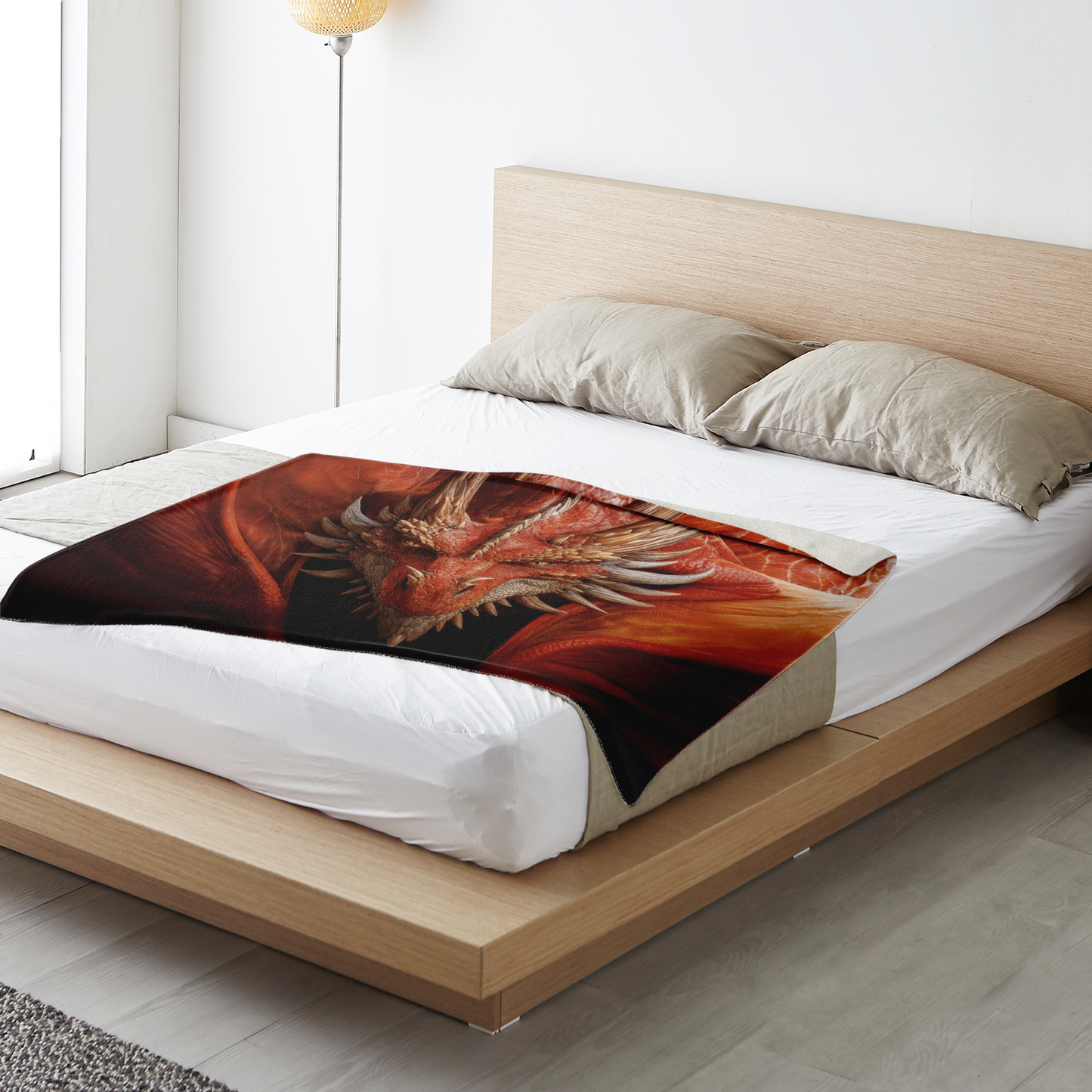 Fiery Gaze Premium Microfleece Blanket