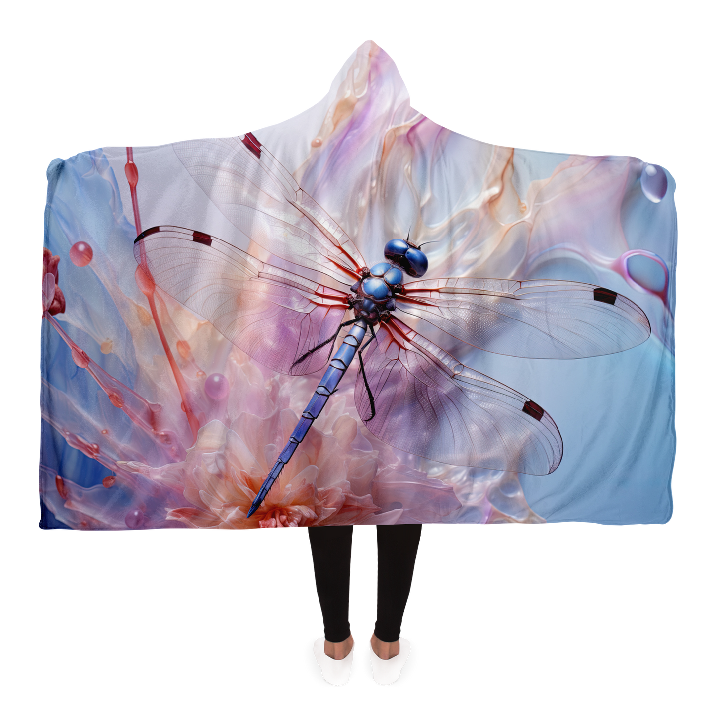 Indigo Glider Dragonfly Hooded Blanket