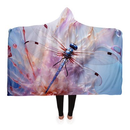 Indigo Glider Dragonfly Hooded Blanket