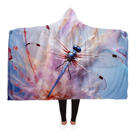 Indigo Glider Dragonfly Hooded Blanket