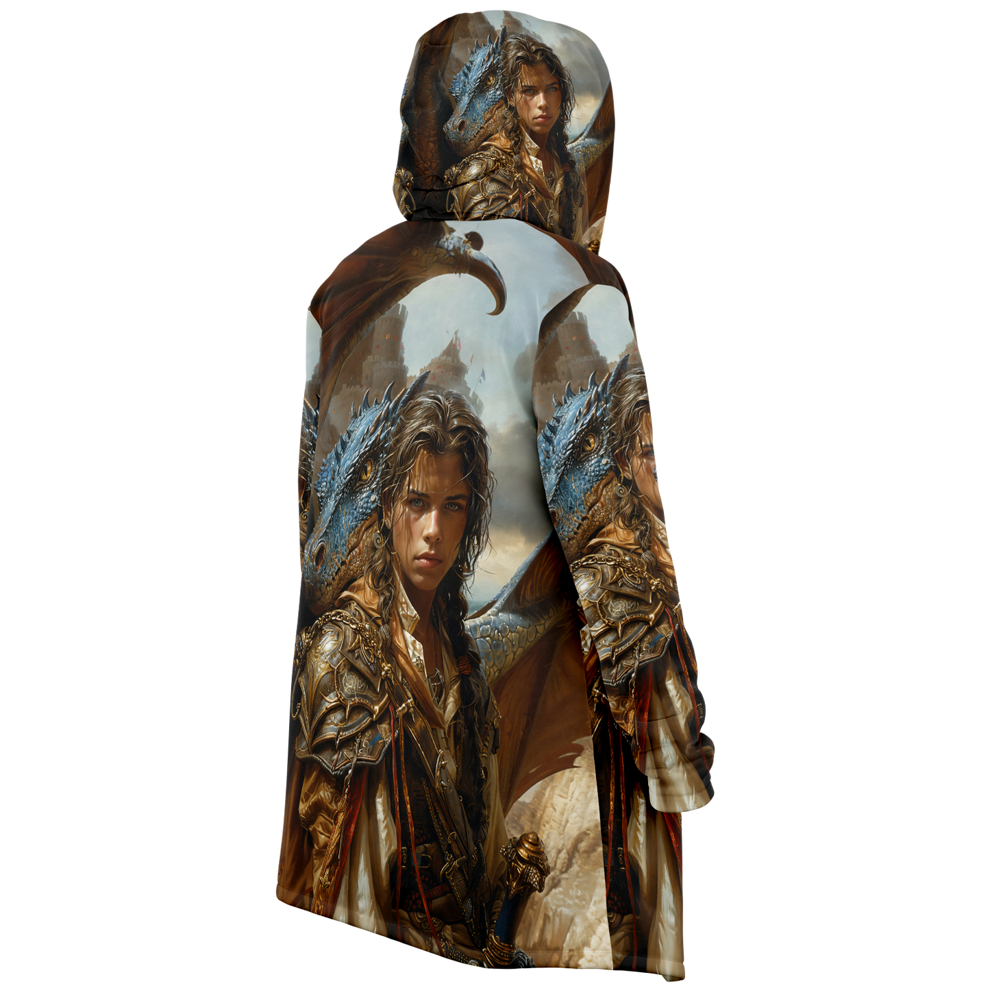 Adventurous Rogue And His Skyward Sidekick Microfleece Cloak