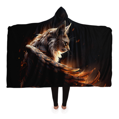 Wings Of Sparks And Whiskers Hooded Blanket