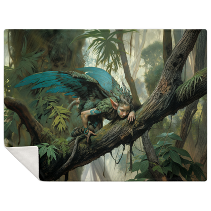 The Woodland Sprite’s Watcher Premium Microfleece Blanket