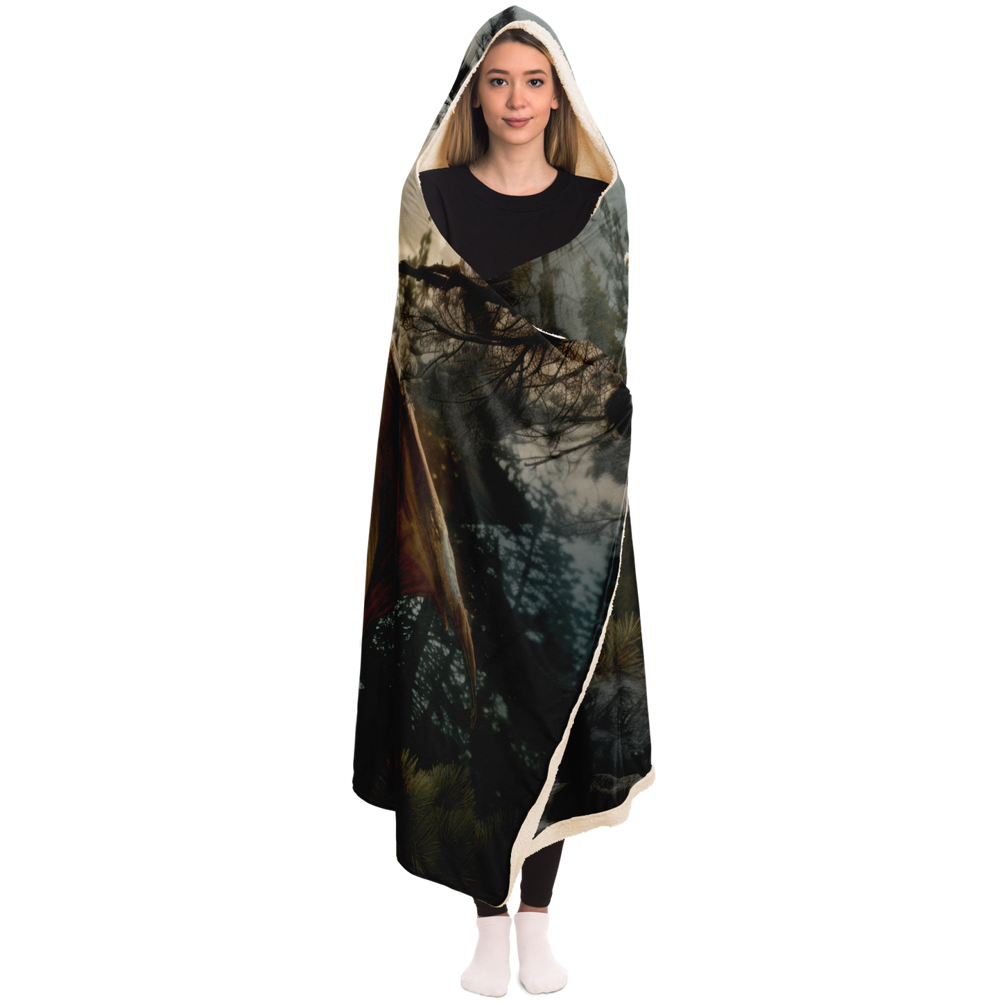 Forest Drake Hooded Blanket