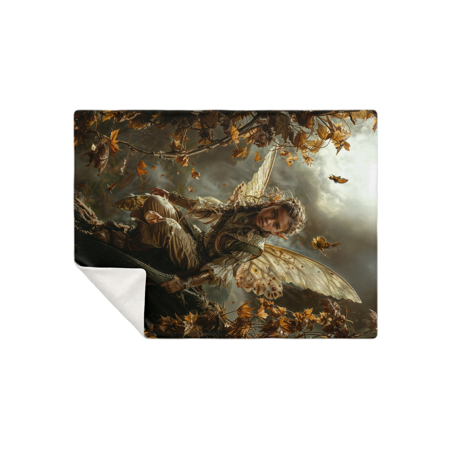 Autumns Winged Watcher Premium Microfleece Blanket