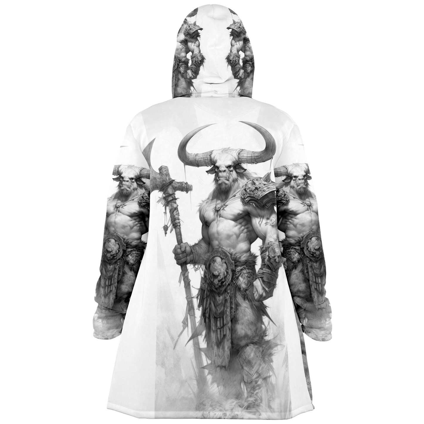 Minotaur Viking Sketch Microfleece Cloak