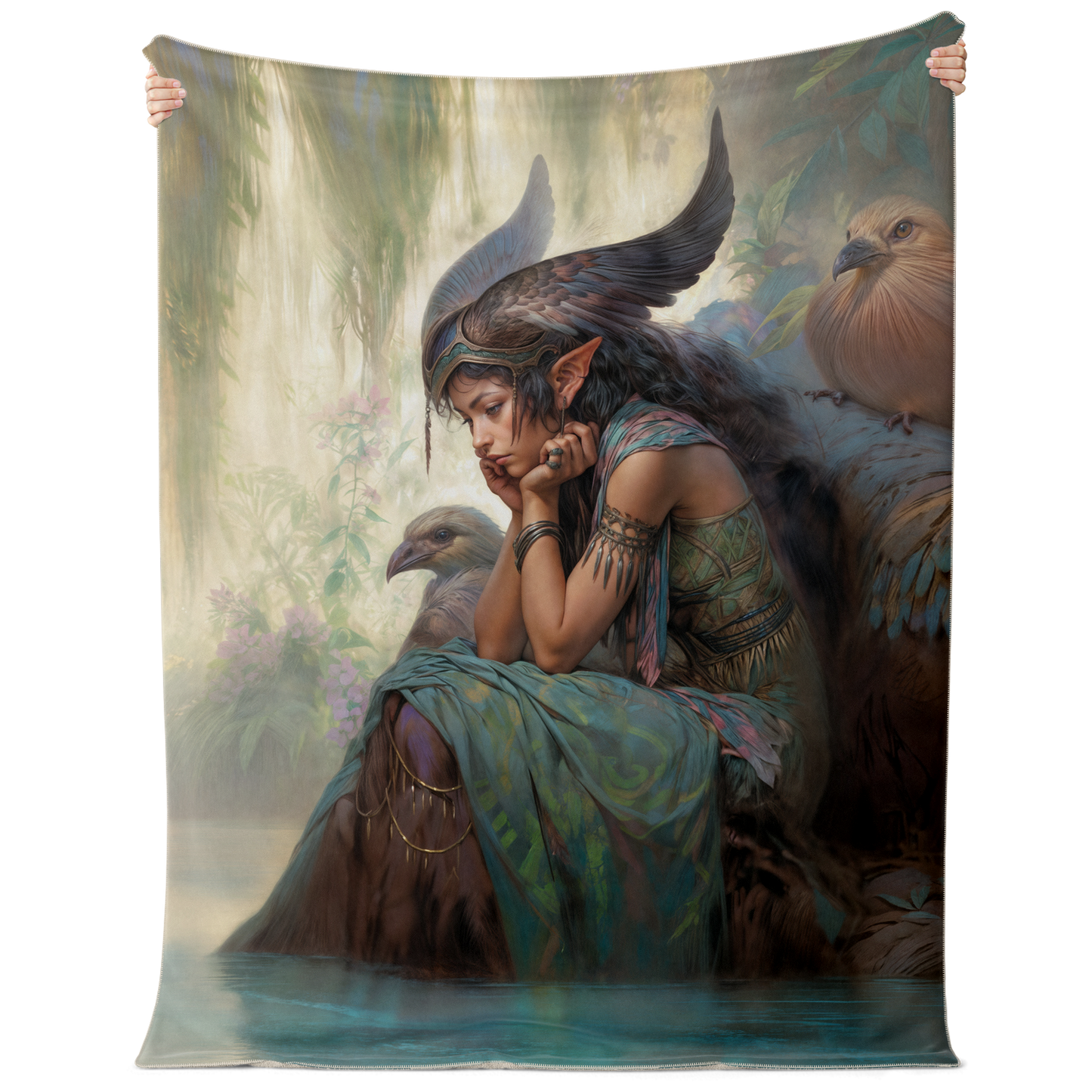 Wings of the Weeping Willow Premium Microfleece Blanket