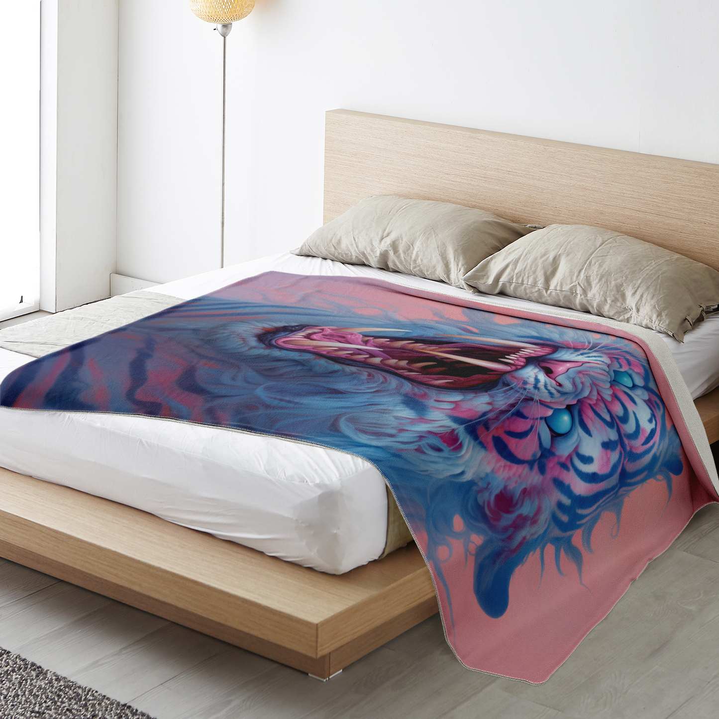 Demon Tiger Premium Microfleece Blanket