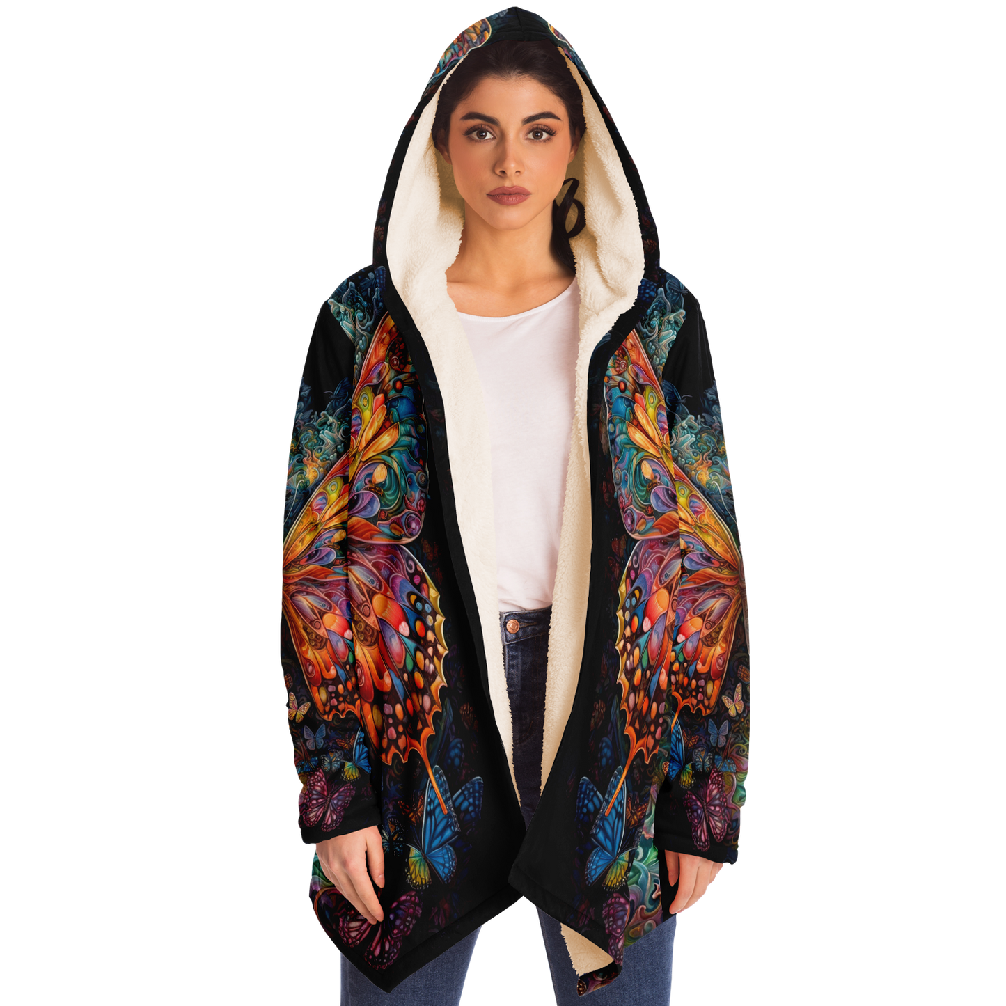 Psychedelic Monarch Microfleece Cloak