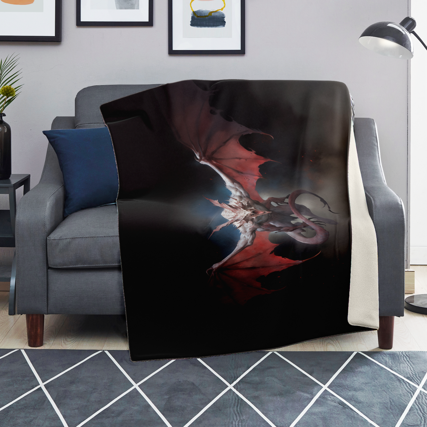 Winged Nightmare Premium Microfleece Blanket