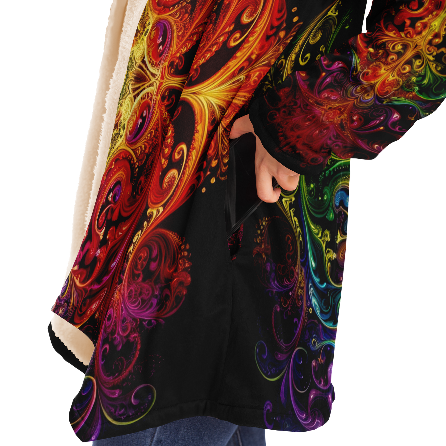 Rainbow Lace Microfleece Festival Cloak