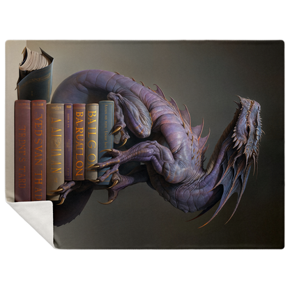 Book Wyrm Premium Microfleece Blanket