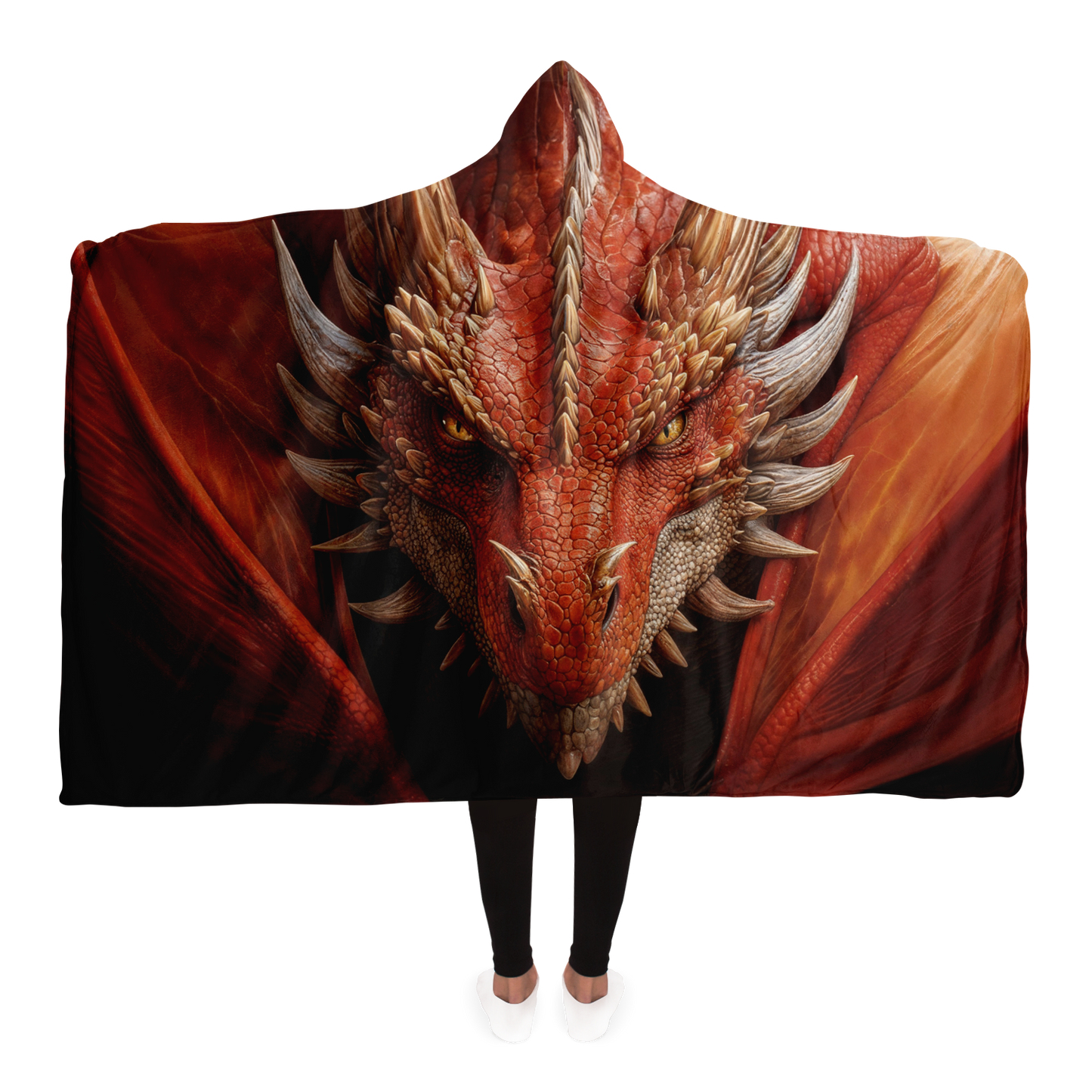 Fiery Gaze Hooded Blanket