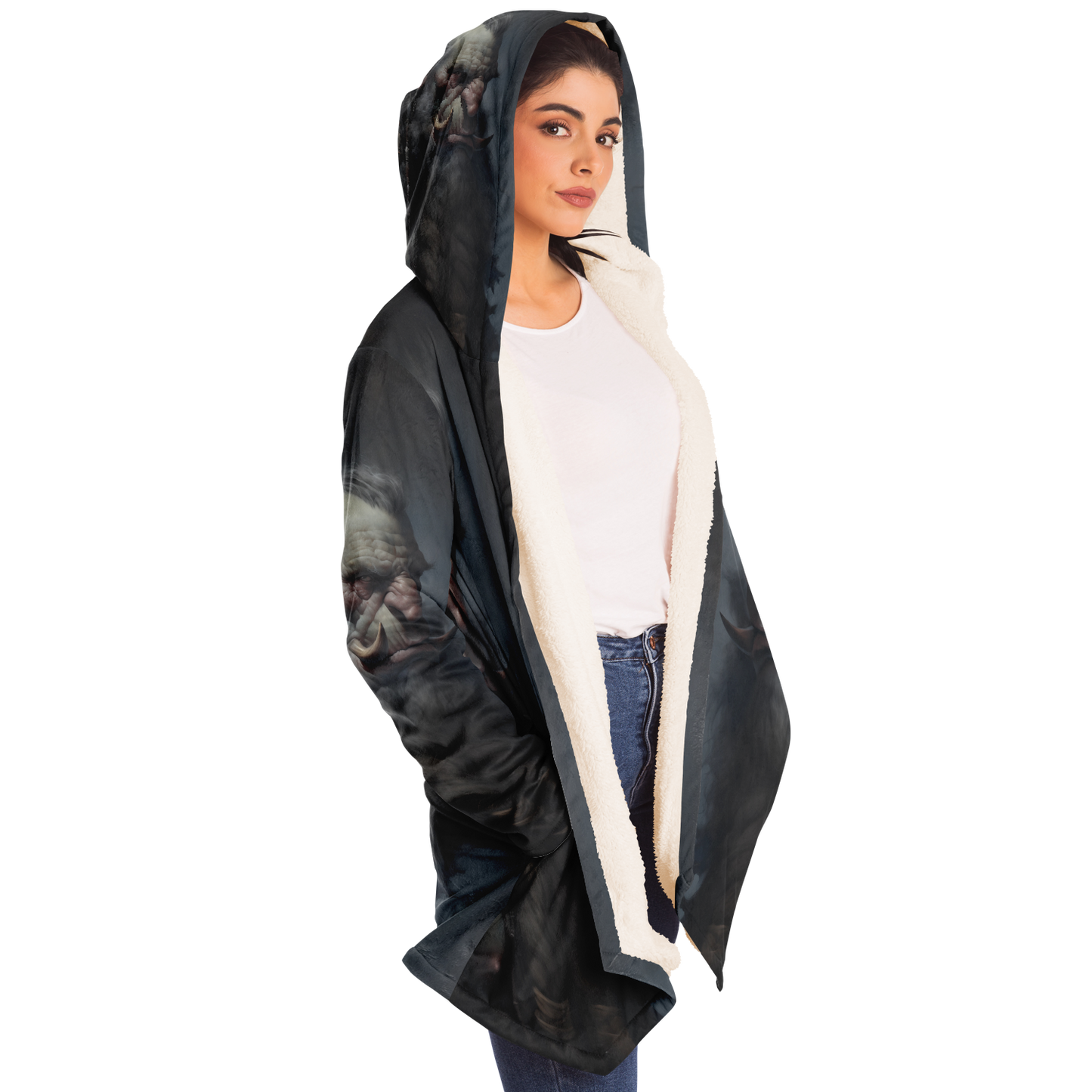 Troll Warrior Portrait Microfleece Cloak