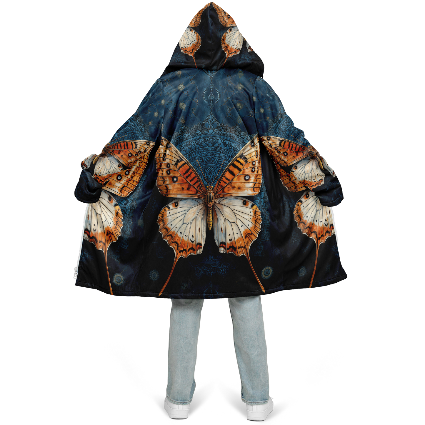 Orange Dipped Stargazer Butterfly Cloak Zipper Cloak