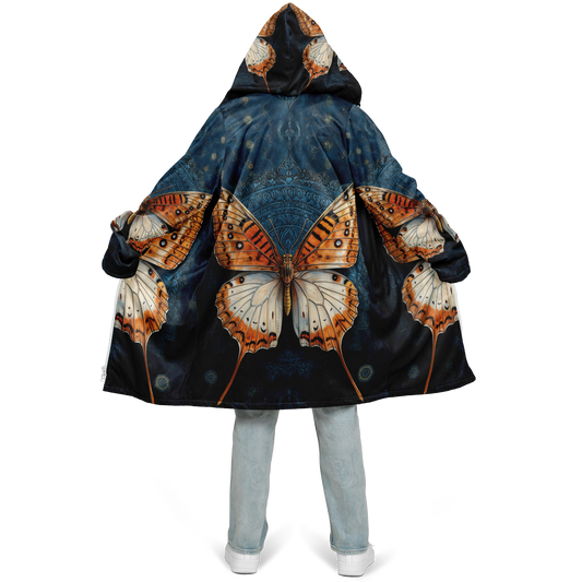 Orange Dipped Stargazer Butterfly Cloak Zipper Cloak