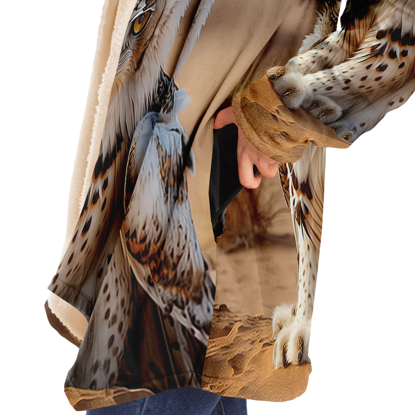 Lynx Owl Microfleece Cloak