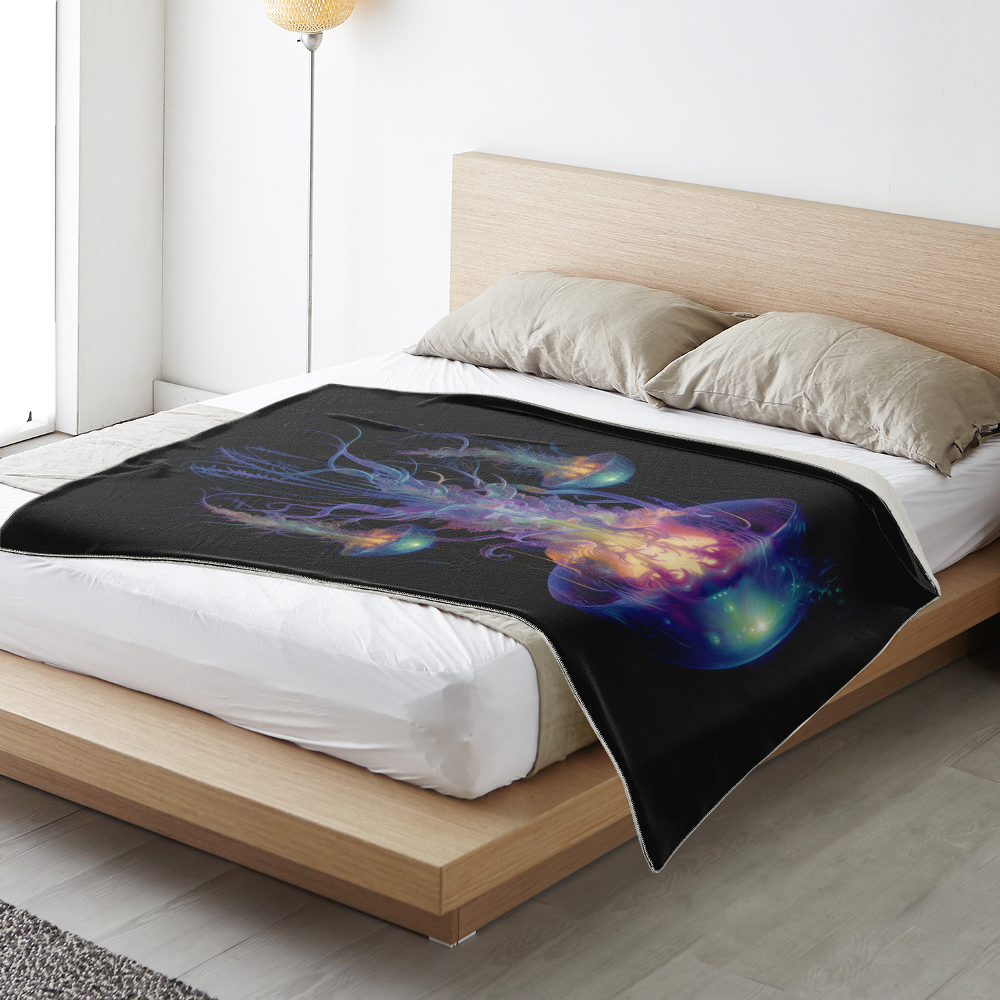 Space Jellyfish Premium Microfleece Blanket