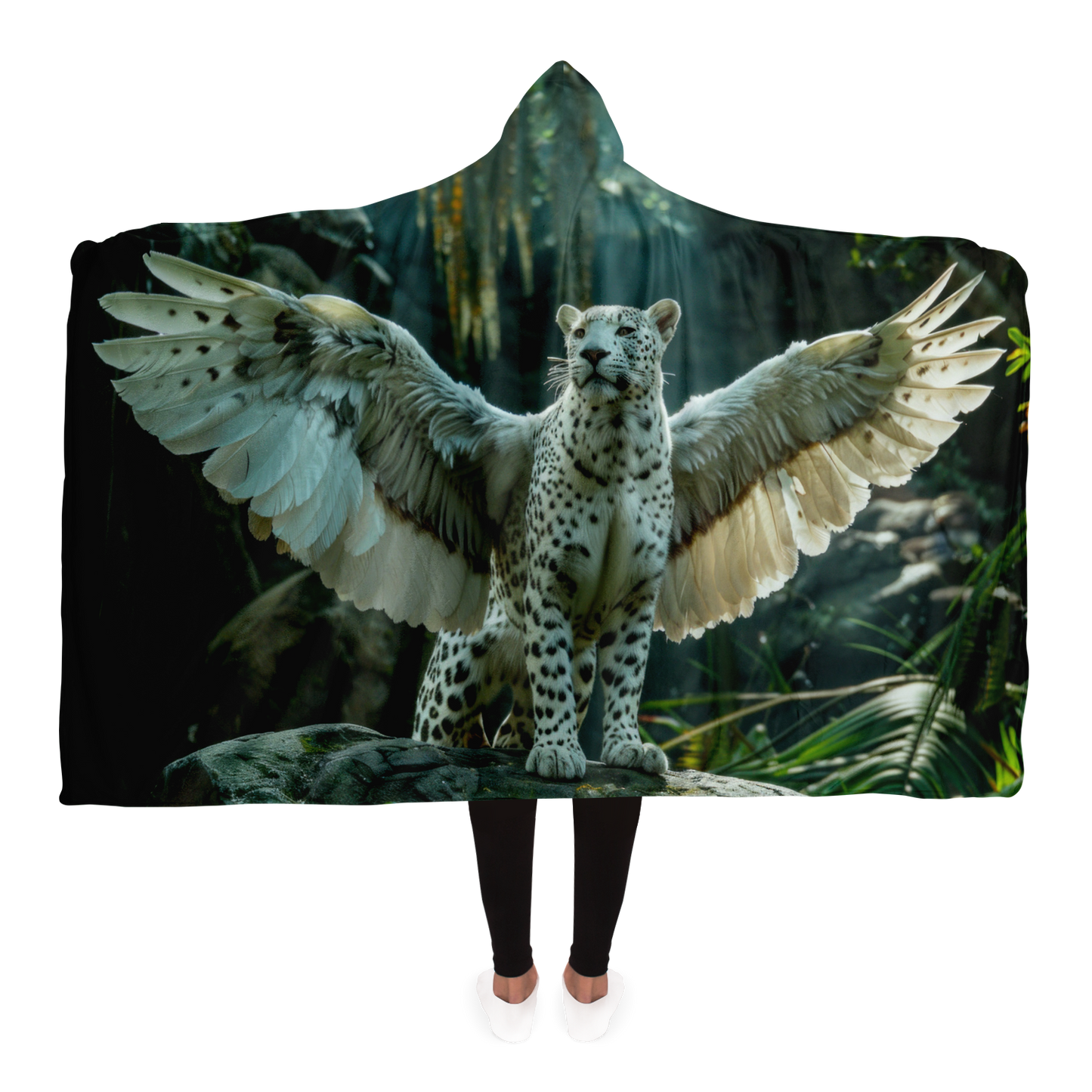 Winged Panther Hooded Blanket