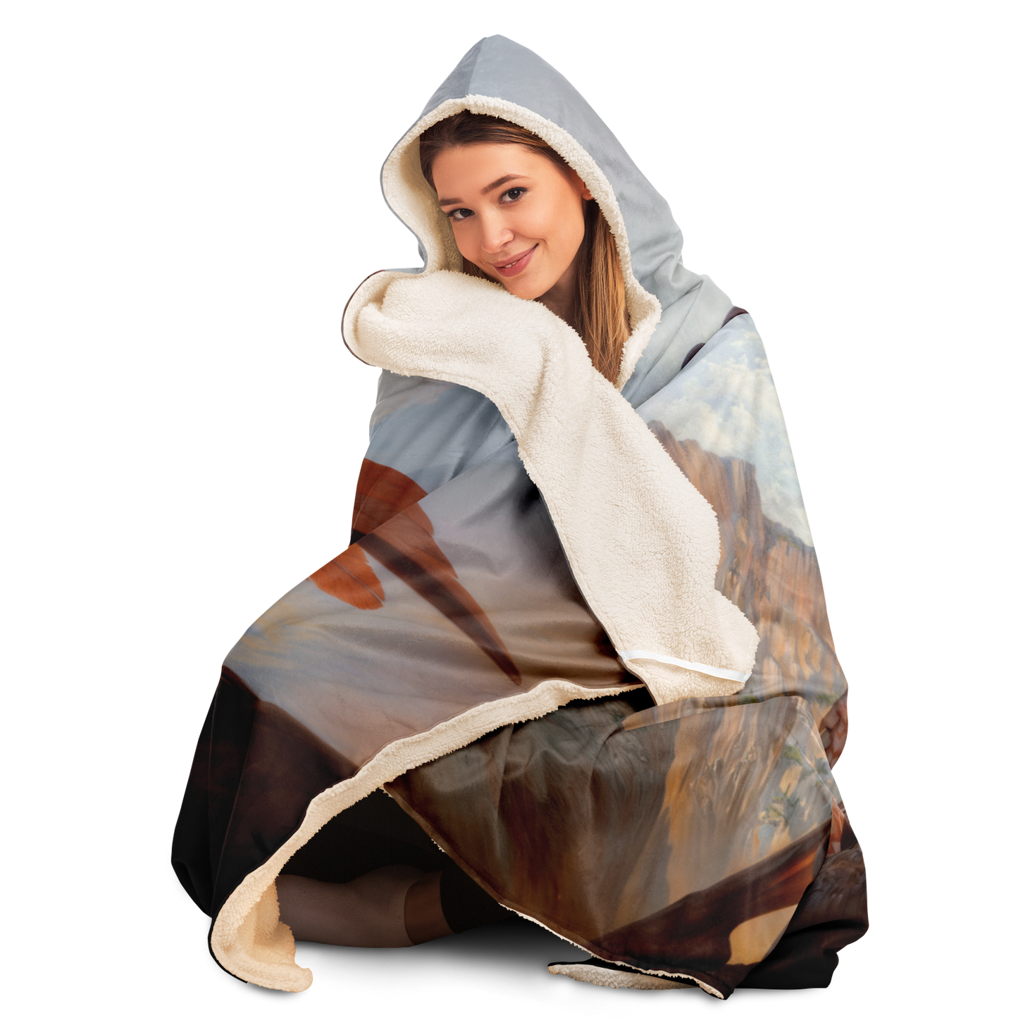 Wings of the Forgotten Dawn Hooded Blanket